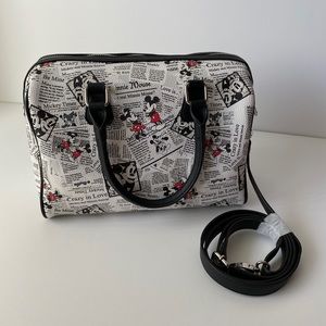Disney Mickey & Minnie Newsprint Handbag